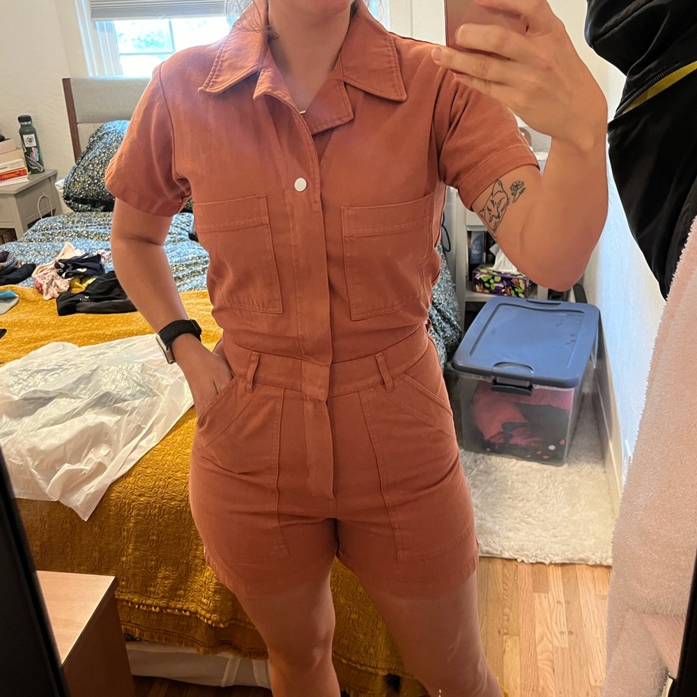 Big bud press short jumpsuit in dusty pink, gently worn size S